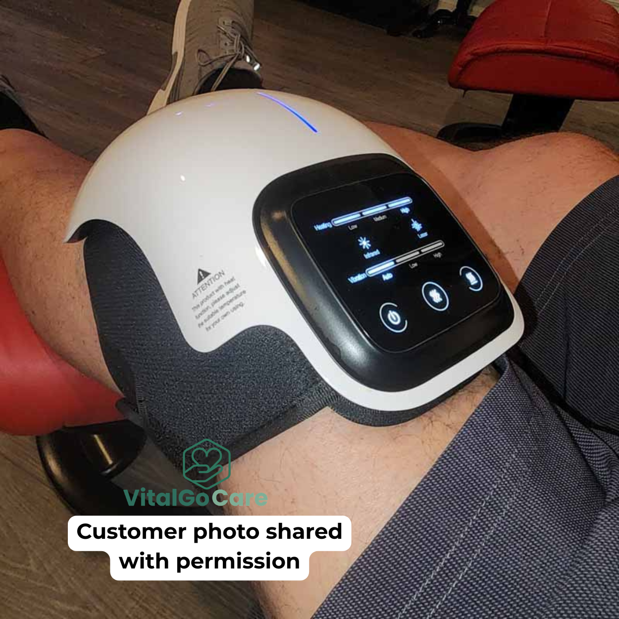 VitalGo KneeRelief Pro heat and vibration knee massager