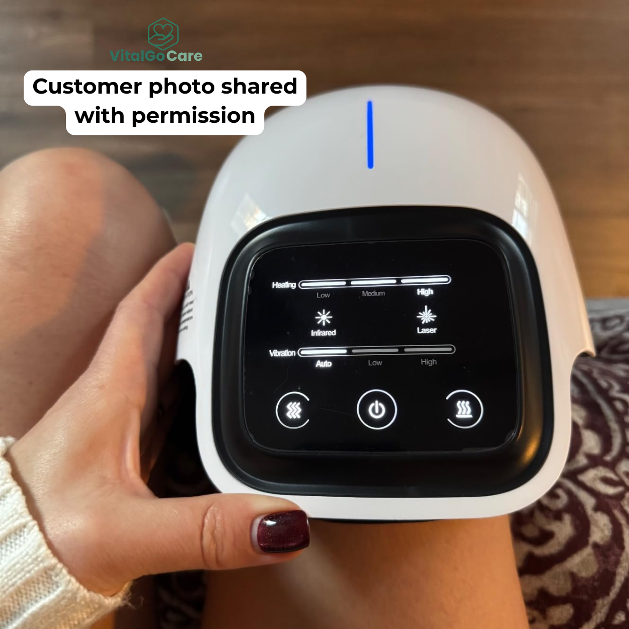 VitalGo KneeRelief Pro heat and vibration knee massager