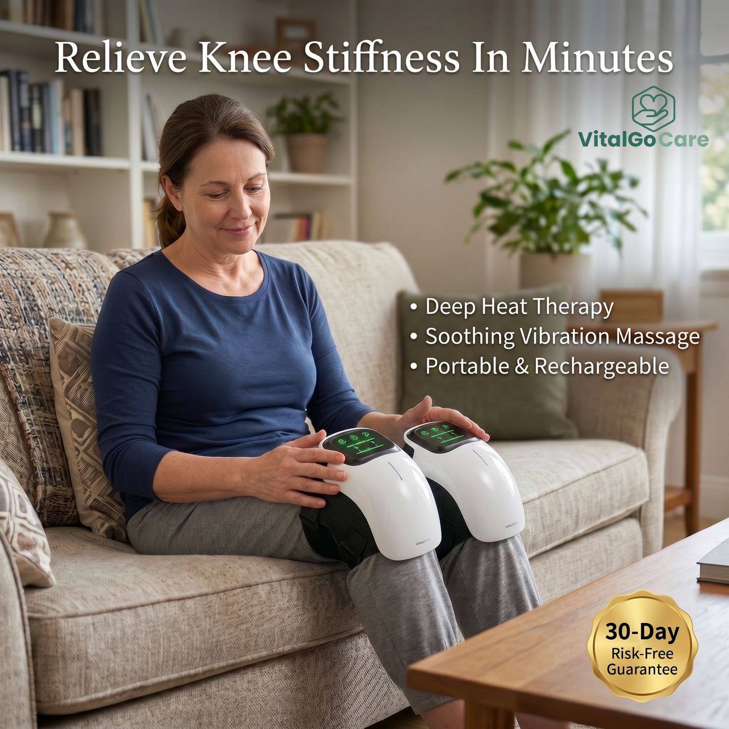 VitalGo KneeRelief Pro heat and vibration knee massager